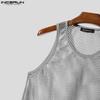 INCERUN Summer Men's Hollow Out Sleeveless Sheer Mesh Tank Tops