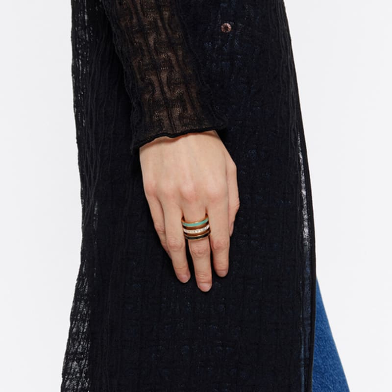 BIMBA Y LOLA [24SS] Multicolor Enamel Logo 3-Band Ring B245AIR009TQD