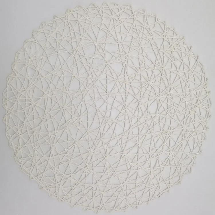 Crochet knitting Round Woven Place Mats Paper Fiber Table Placemats Hollow Decorative Placemat Dinning Place Mats Decor for Home