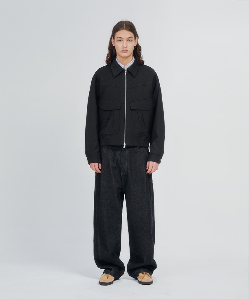 Intempomood Pleated Pocket Detail Jacket_Black