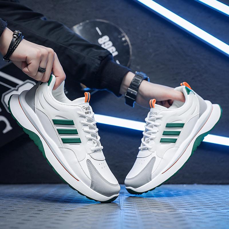 

Нова Мода Чоловічі Чотири Сезони Зручне Взуття на Товстій Підошві Студенти Хлопчики Трендові Кросівки для Бігу на М якій Підошві Дихаючі Повсякденні 39 білий/сірий