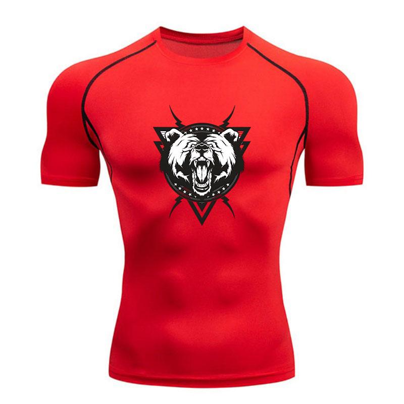 Men's Quick Dry Compression Athletic T-Shirt, Roaring Bear G