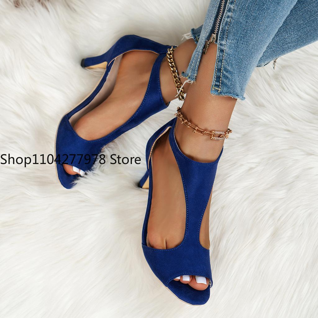Fashion 2025 Summer Hot Selling Women's High Heel Sandals Sexy Leopard Print Fish Mouth Back Zipper Fashion Simple Plus Size Women Shoes
