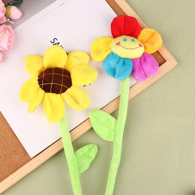 Cartoon Plush Simulation Sun Flower Rose Flower Plush Toys For Children Pp Cotton Flower Curtain Buckle