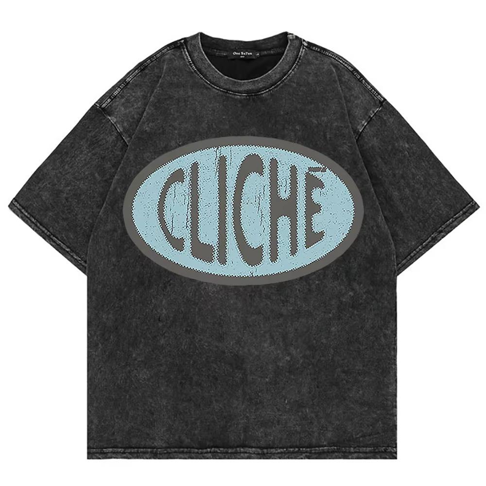 Vintage vyprané tričko Mgk Lost Americana Letní móda Pánské Streetwear Hip Hop Oversize Kyselý wash Trička Topy