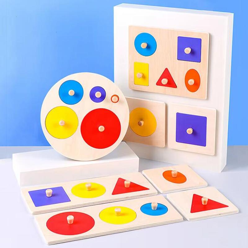 Montessori Edukacyjna Puzzle Drewniane Zabawki dla Niemowląt Tablica Manipulacyjna Wczesna Edukacja Zabawka Sensoryczna Zabawka do Nauki dla Dzieci Małych Dzieci Przedszkolnych