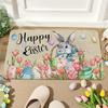 1pc, Spring And Summer Decoration Suitable For Easter, Tulip And Rabbit Elements Welcome Door Mat, Soft Cushion, Soft Absorbent Washable, Suitable For