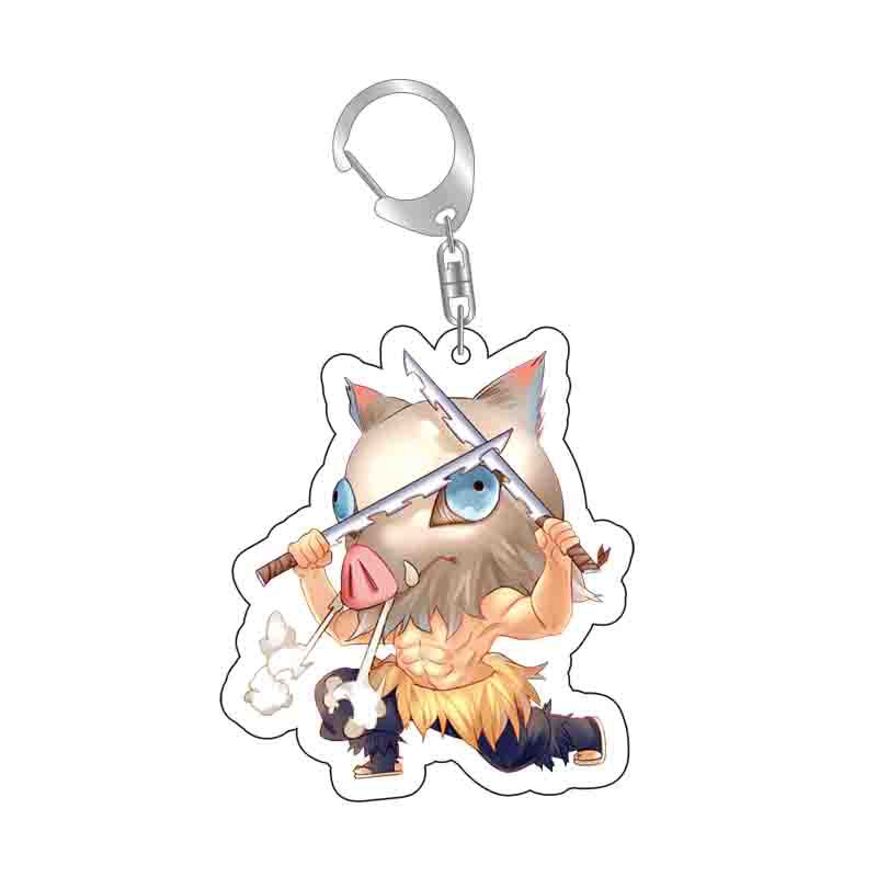 Anime Keychains Keychain Demon Slayer Kimetsu No Yaiba Acrylic Key Ring Cute Funny Cartoon for Friends