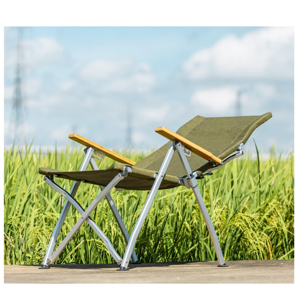 Silla de exterior Simpleme reclinable con 4 niveles de inclinación y respaldo alto, capacidad de carga 120 kg, asiento de lona 20 A, marco de aleación de aluminio, respaldo conmutable para camping.