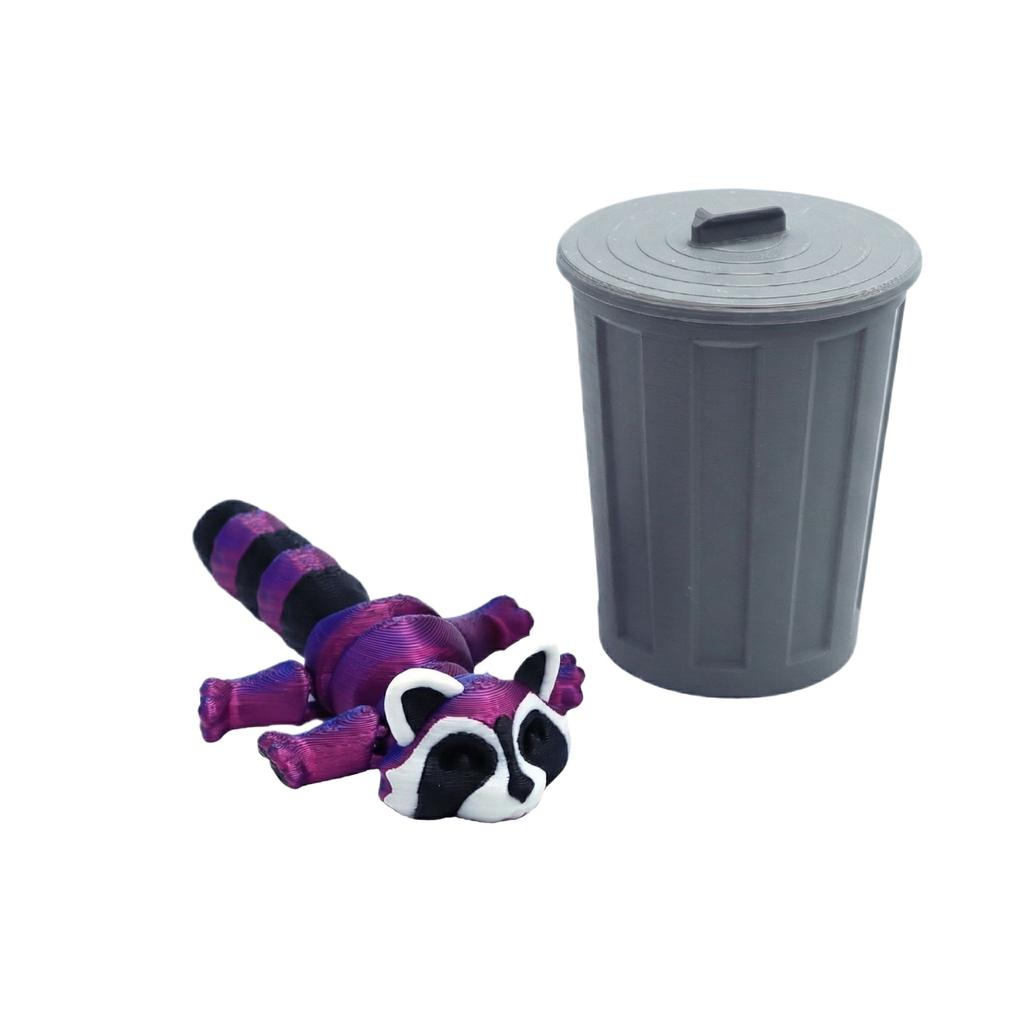 3D-gedruckter beweglicher Waschbär-Spielzeug-Mülleimer