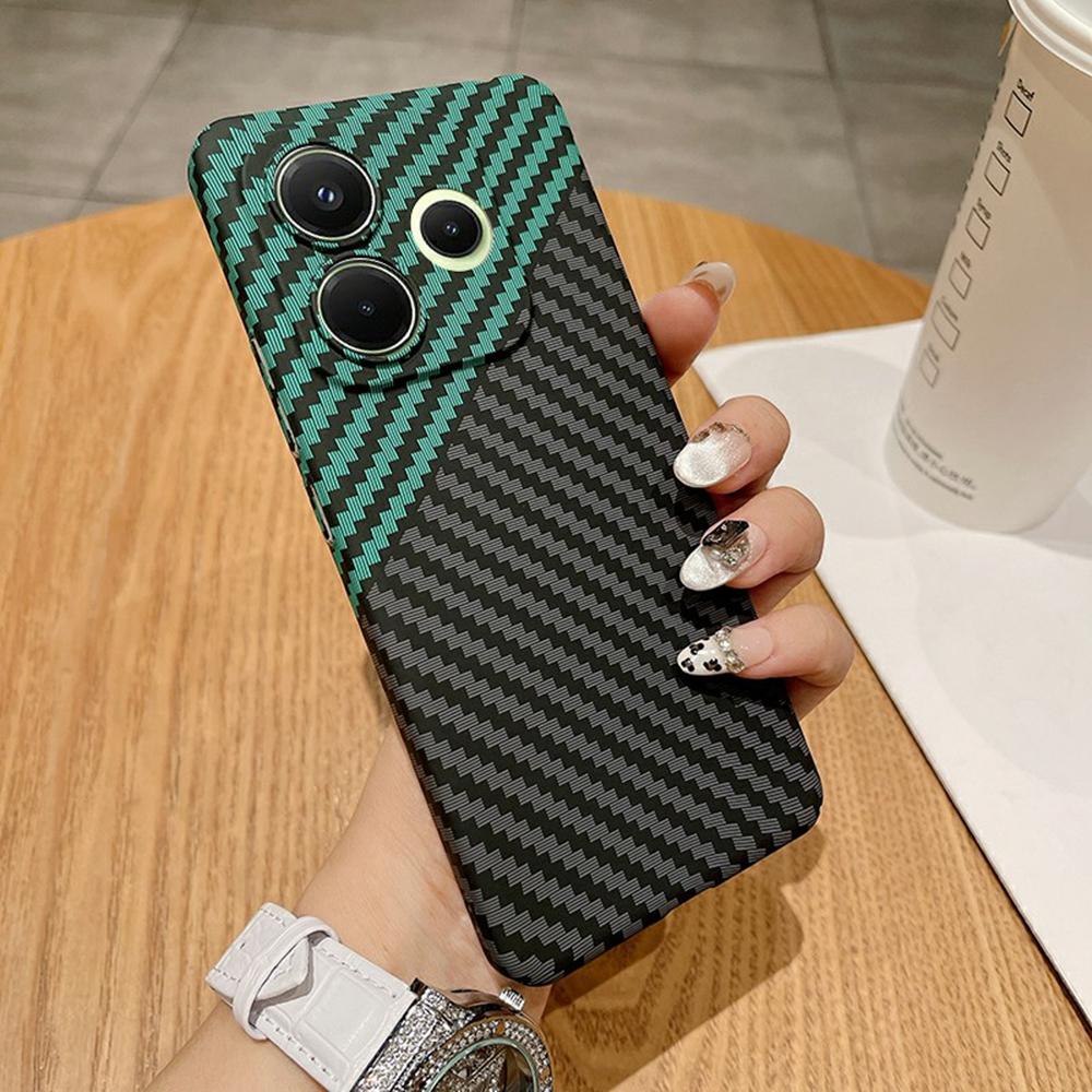 For Xiaomi Redmi Note 14 4G (163.25x76.55x8.16mm) Case Hard PC Phone Cover Carbon Fiber Texture Drop Proof