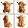 Highland Cow Stuffed Animals Plush Toy Fluffy Bull Animal Doll Soft for Kids Christmas Gift