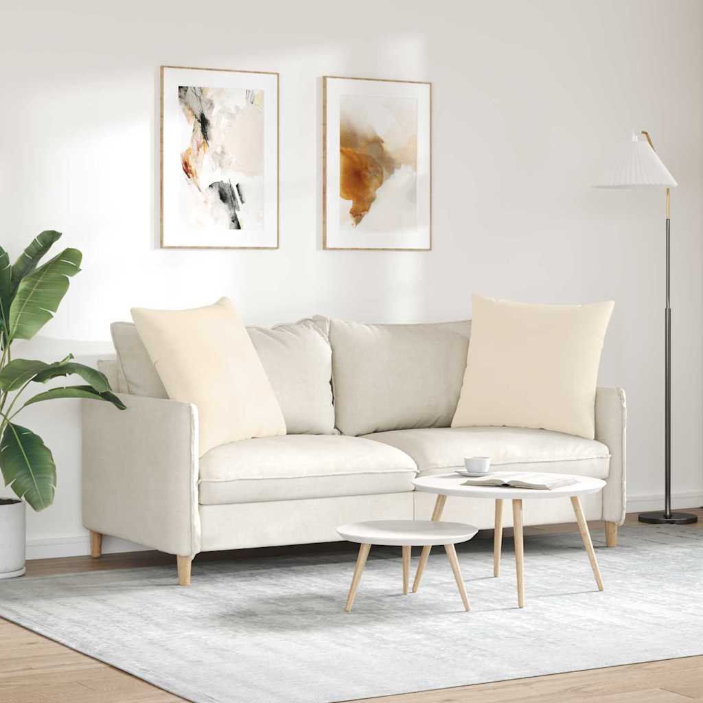 Sofa Cushions 2 Pieces Beige 60 x 60 cm Fabric