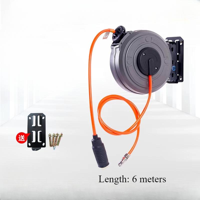 Compressor Hose Reel Retractable 6m Automatic Rewind Tool Commercial Reel With Swivel Bracket Quick Coupler Air Compressor