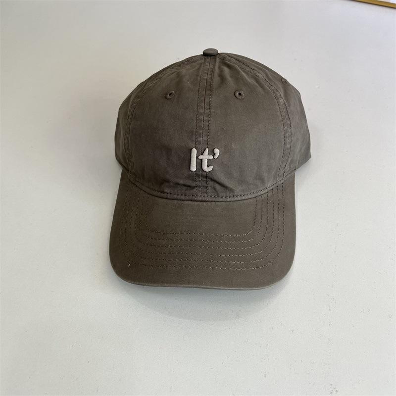 

Soft top baseball cap women s simple trendy letter embroidered peaked cap showing face small pure cotton casual versatile sun hat men M（56-58cm）