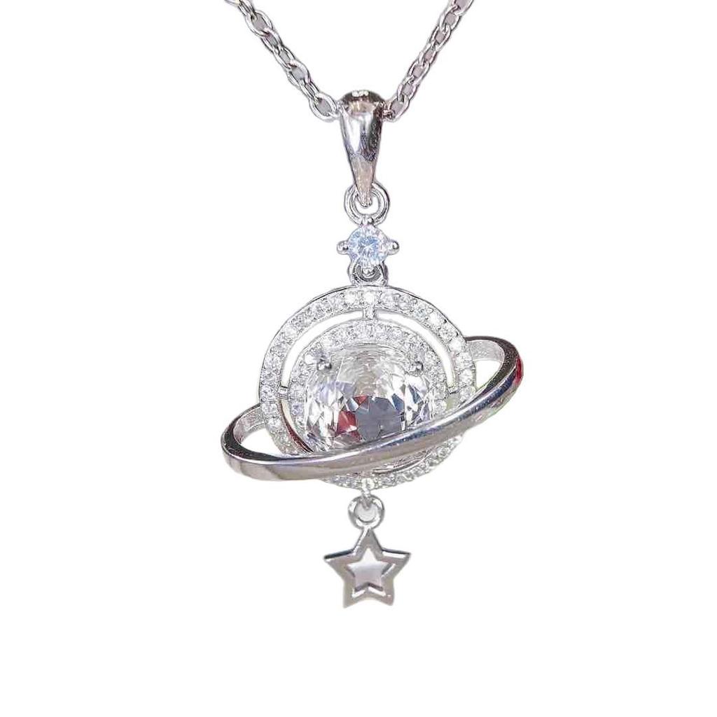 2026 Exquisite White Crystal Pendant Necklace, S925 Silver, Simple & Fashionable Design for Women