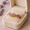 Gold Pink Sapphire Ring for Women – Oval Yellow Gold Plated Sterling Silver Ring | Engagement, Anniversary, Promise Gift for Her