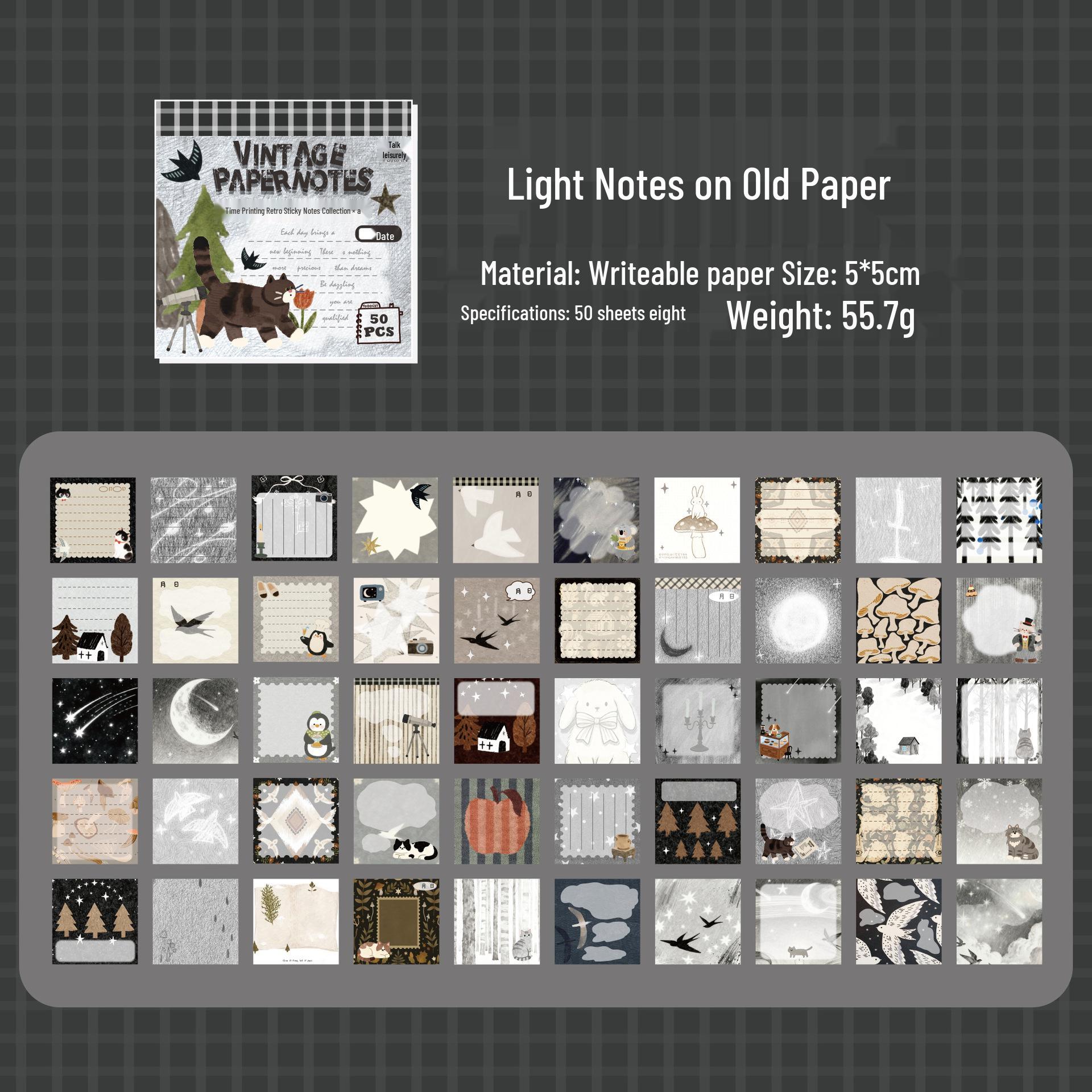 Yu Xian Retro Tearable Sticky Note Pad for Journals and Memos