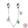 Real 925 Silver Stars & Moon Sunflower Safety Chains Spacer Beads Charms Fit Qikaola 925 Bracelets DIY Jewelry