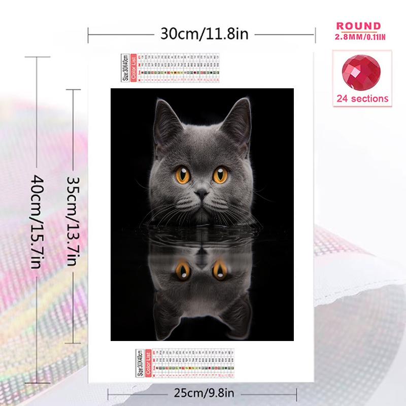 British Shorthair cat Pattern 3pcs 100% Round Full Drill 5D DIY Diamond Painting Embroidery Cross Stitch Rhinestone Décor