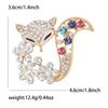 Rhinestone Ladies Fox Brooch for Women Clothing Coat Crystal Animal Pins Party Jewelry Accessories