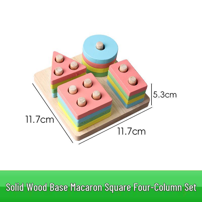 

Монтессори Деревянный Набор для Сопоставления Геометрических Форм-Столбиков для Раннего Развития Детей