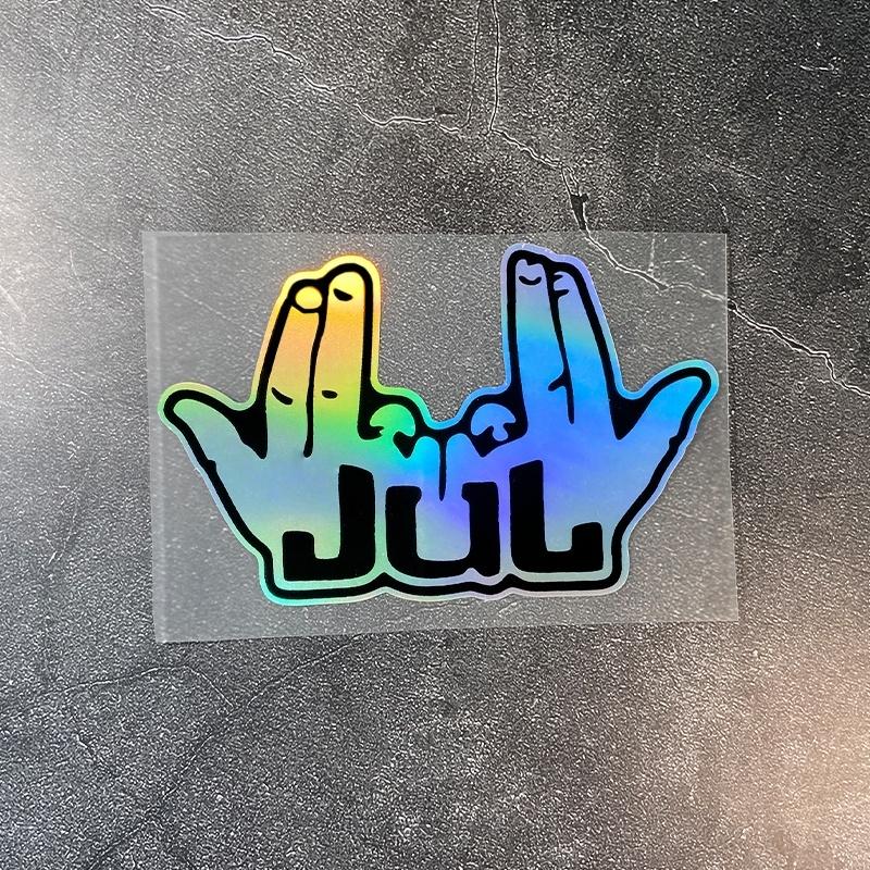 1PC Rock Music JUL Gesture Car Stickers Waterproof Vinyl Decals for Auto Window Bumper Rear Windshield Motorcycle Laptop Decors