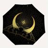 Golden Crescent Moon & Star Wall DecalUmbrella, Portable 3-Fold Umbrella for Men & Women,Christmas Gift ES102