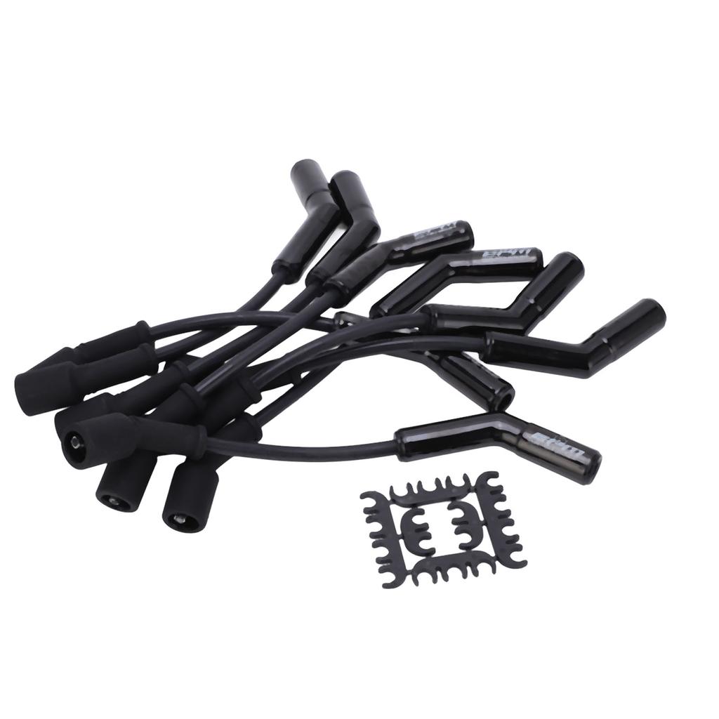 Spark Plug Wire Set 8mm Dia 500Ohms/ft Black Stainless Steel Plug 9070CK Replacement for GM LS 2005‑2011
