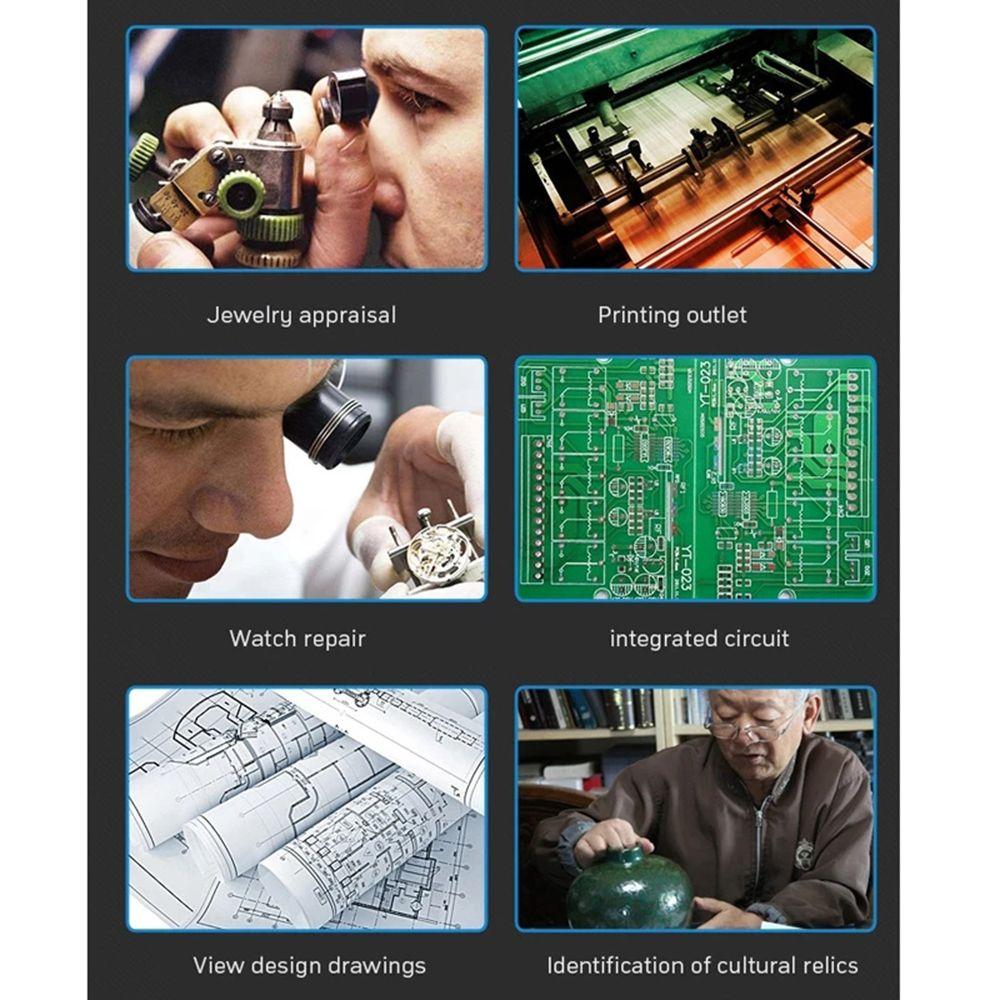 LED Lighting Lamp Jeweler Repair Reading Magnifier Microscope Headband Magnifier Head Loupe
