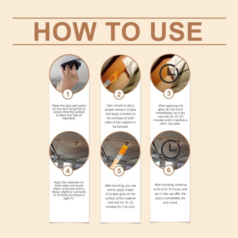 Headliners Repair Glues 125ml, Car Roof Liner Quick Dry Repair Adhesive Glues, Car Roof Fabric Adhesive