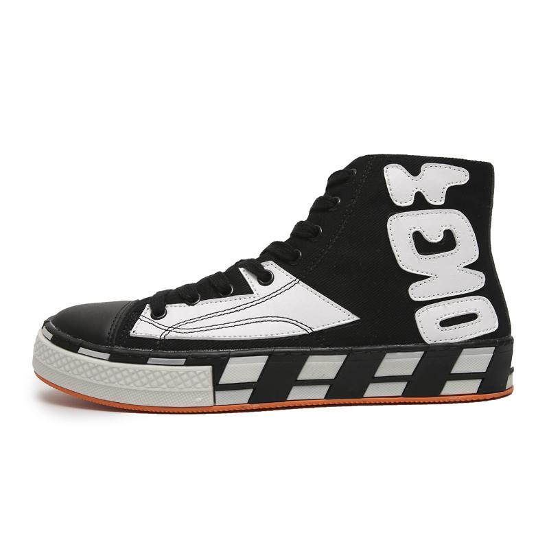 

Модные оригинальные мужские парусиновые кроссовки, дышащие высокие кроссовки, мужская обувь в стиле Харадзюку, дизайнерская обувь в стиле хип-хоп, мужская повседневная парусиновая обувь 39