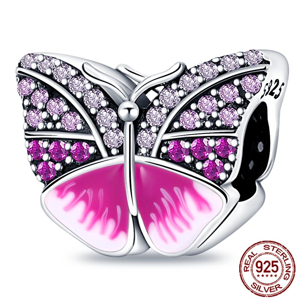 Copper Metal Fantasy Flying Dragon Mysterious Butterfly purple Charm Bead Components Pendant Bead Components Compatible With 4MM hole diamete