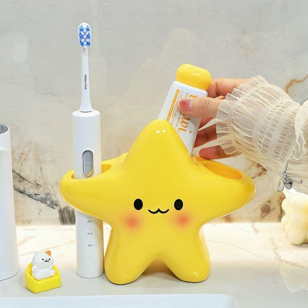 Cartoon Star Electric Toothbrush Holder Ceramic Toothpaste Rack New Toothbrush Storage Rack
