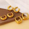 Fashion Vacation Geometric U-Triangle Earrings Gold Non-Fading Sun Style Commuter Earrings Women