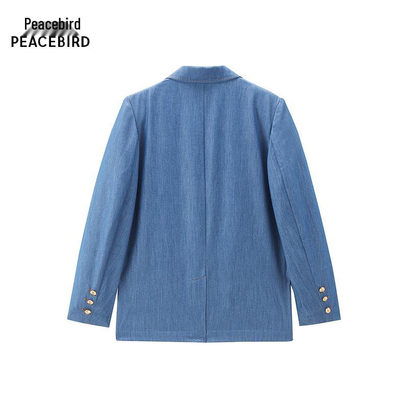 PEACEBIRD Women's Autumn Faux Denim Casual Blazer