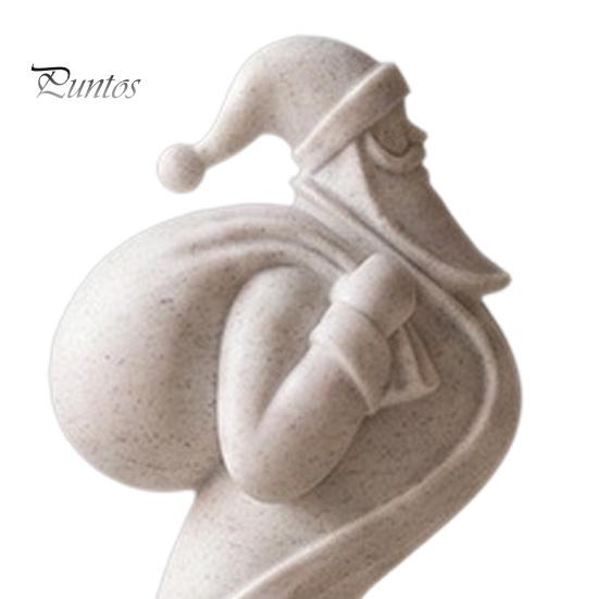 Unique Minimalist Holiday Art Pieces Abstract Santa Claus Ornament, Sandstone Texture 3D Print Decor Statues, Artistic Figurines for Tabletop Entrance