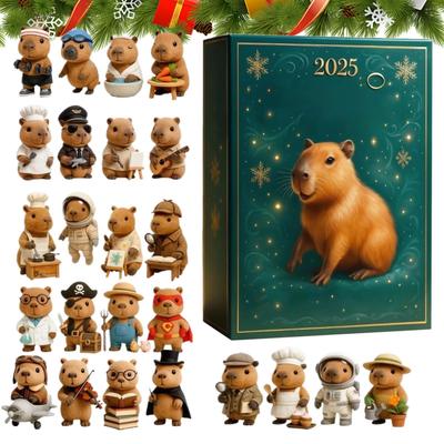 Capybara Advent Calendar Count Down To 2025 Christmas Calendar Capybara Tree Pendant 24 Days Acrylic Ornament Party