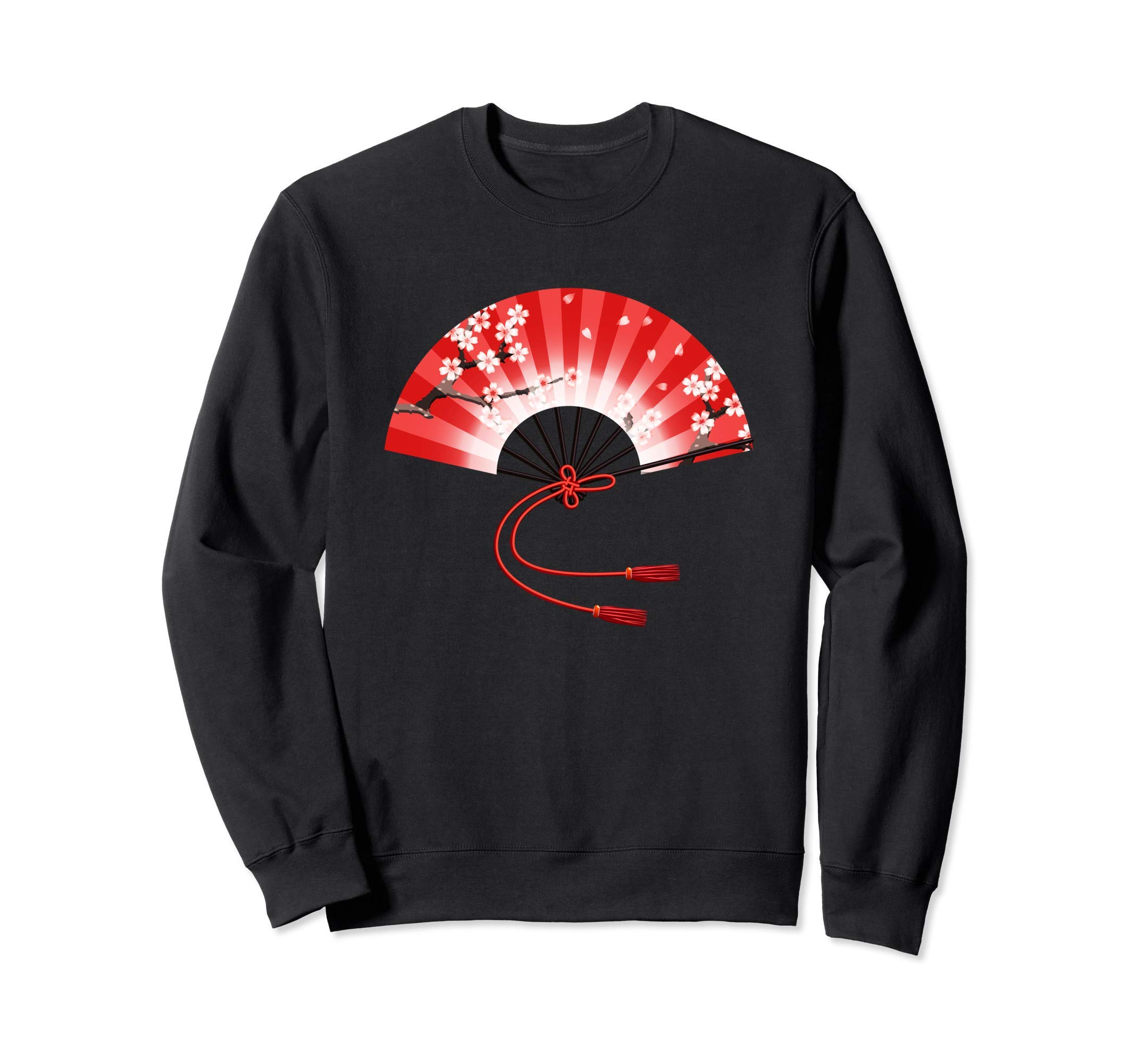 

Bamboo elegant Japanese fan sweatshirt fan, чёрный