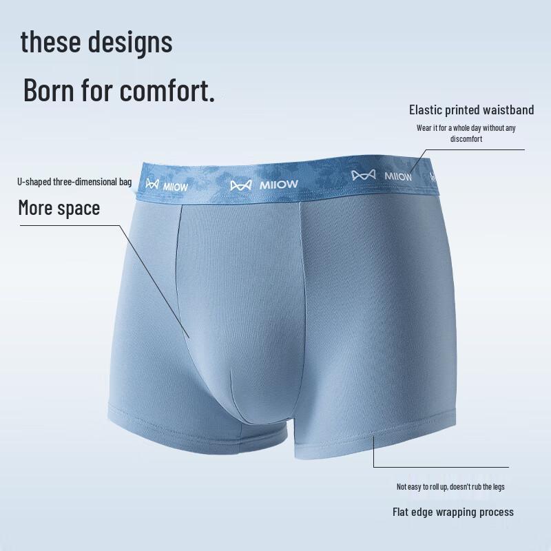 MiiOW Men's 10A Antibacterial Cotton Boxer Briefs