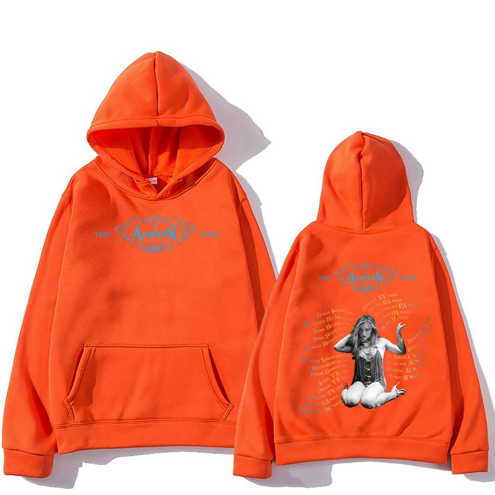 Addison Rae Tour Merch Hoodies Unisex Fashion Long Sleeve Sweatshirts Trends Design Aesthetic Clothing High Street Pullover