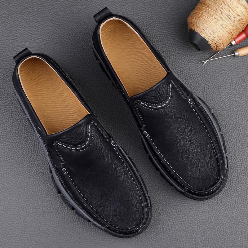 Men's Shoes Large Size Casual Outdoor Tooling Shoes Handmade Leather Shoes Simple Fashion Non-slip Wear-resistant Men's Shoes