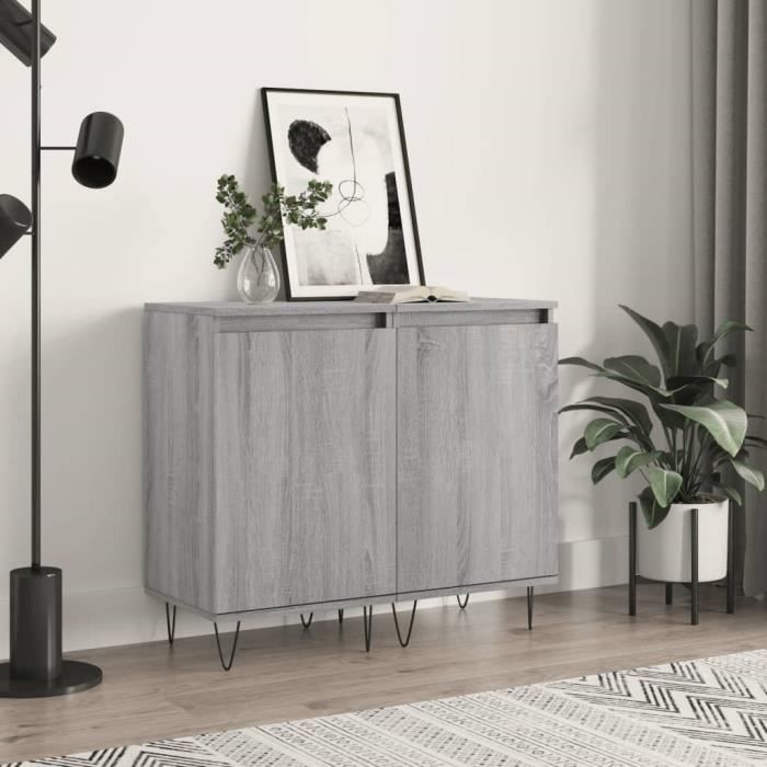 VidaXL Buffets 2 pcs sonoma gris 40x35x70 cm bois d'ingénierie 831065