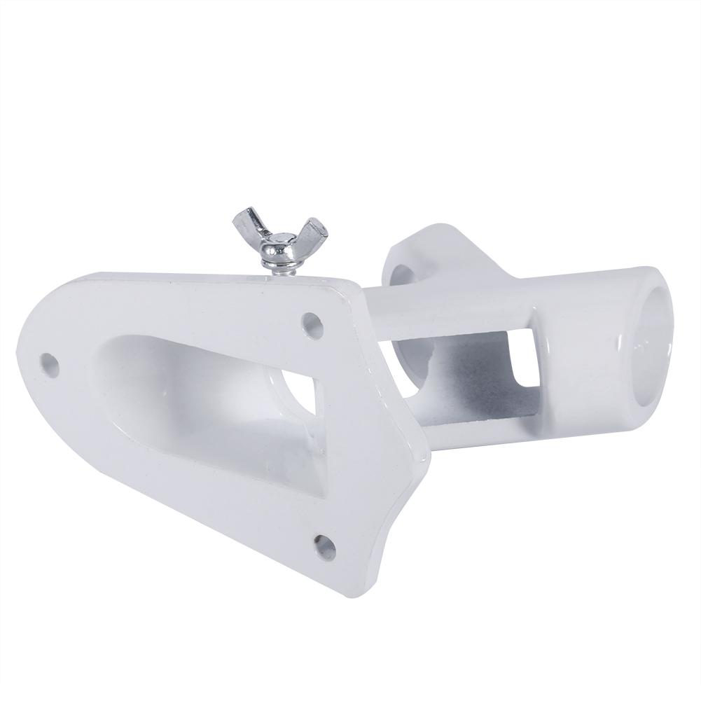 2 Angle Aluminium Alloy Flag Pole Holder Mounting Wall Mount Flagpole Windsock Bracket White