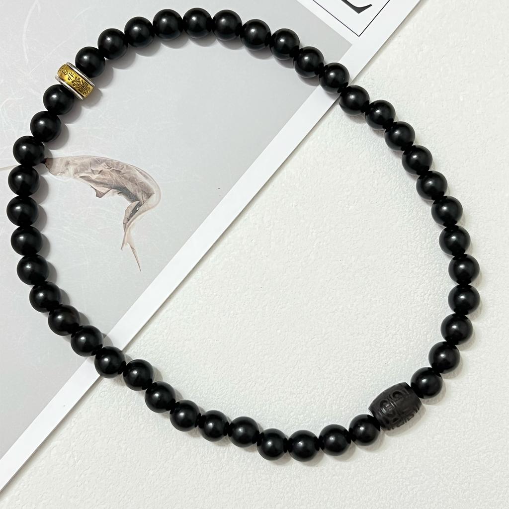 Dobbeltlags Træarmbånd til Mænd 10mm Runde Perler Ibenholt Armring Flerlags Armbånd Smykker Gaver
