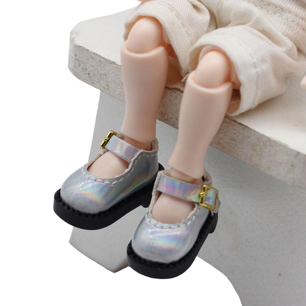 1Pair PU Leather Ob11 Doll Sandals Mini OB11 Princess Shoes 12 BJD Doll PU Shoes Body Dolls