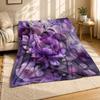 Purple Peony Floral Coral Fleece Blanket