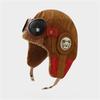 Fashion Cute Cartoon Pilot Hat Cold Proof Windproof Ear Protection Cap With Glasses Thickned Warm Hat Winter