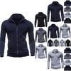 Men's Winter Zip Up Jacket With Stand Collar Ideal For Gym And Outdoor Activities