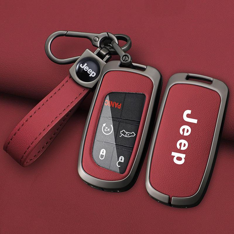 Zinc Alloy Leather Car Key Cover Case For Jeep Renegade Wrangler Patriot Grand Compass Cherokee Liberty WK2 KL Auto Accessories